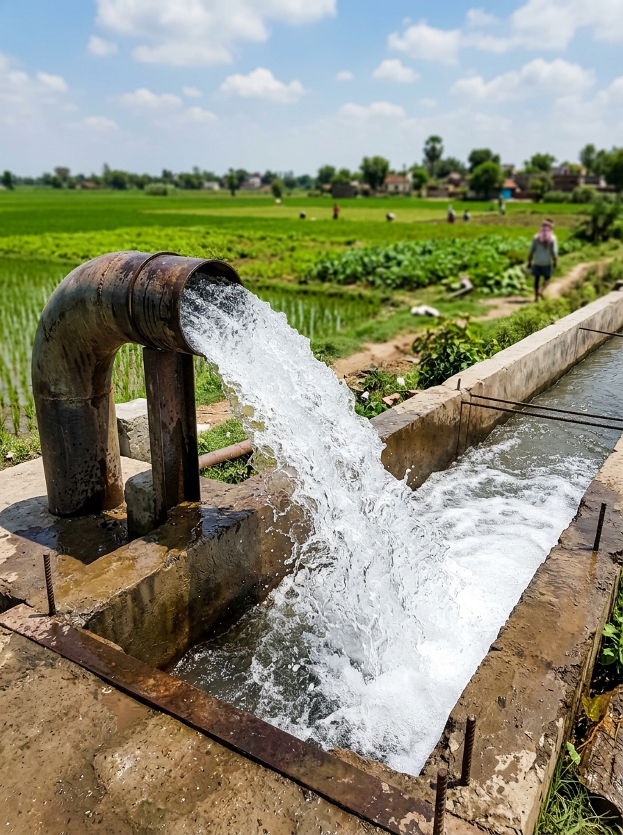 Canal water pipe irrigation